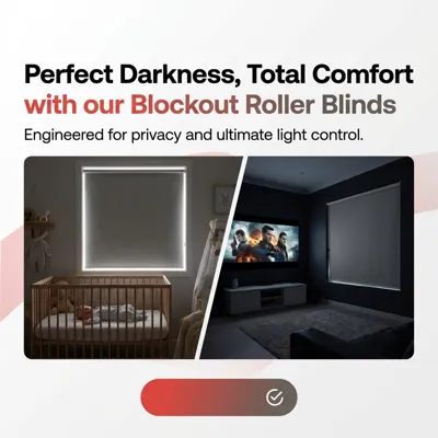 Blockout roller blinds in a nursery and media room, deep darkness for sleep and entertainment, Custom Blinds South Africa