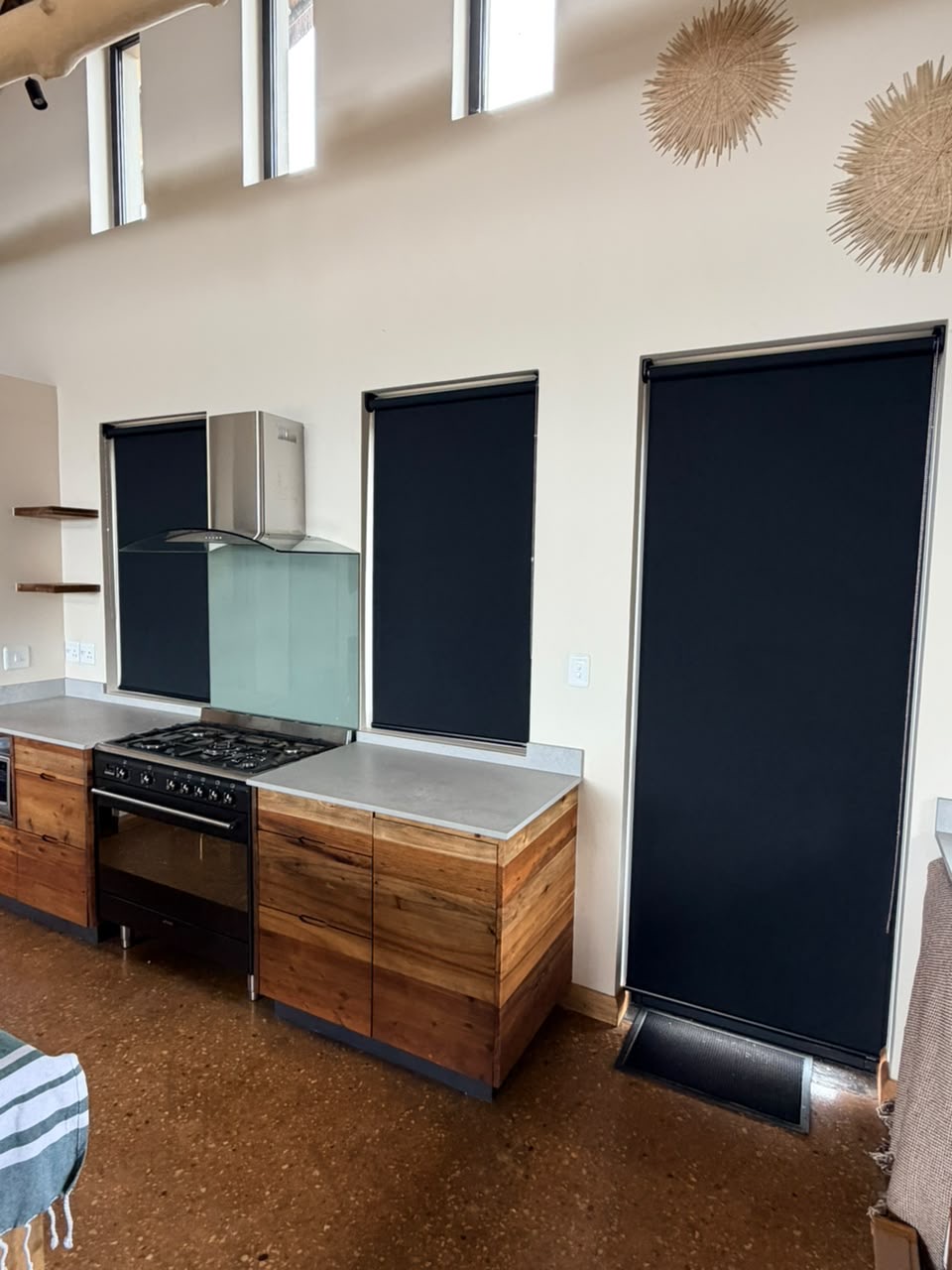 Roller Blinds in Charcoal Premier Weave Blockout — custom blind installation South Africa
