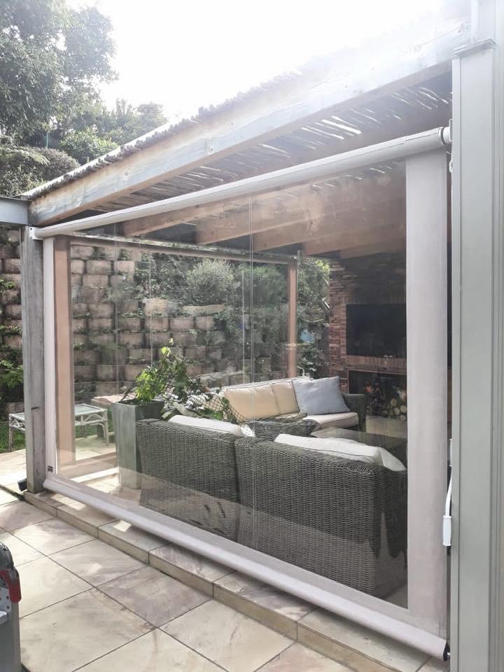 Outdoor Blinds clear PVC — installation South Africa