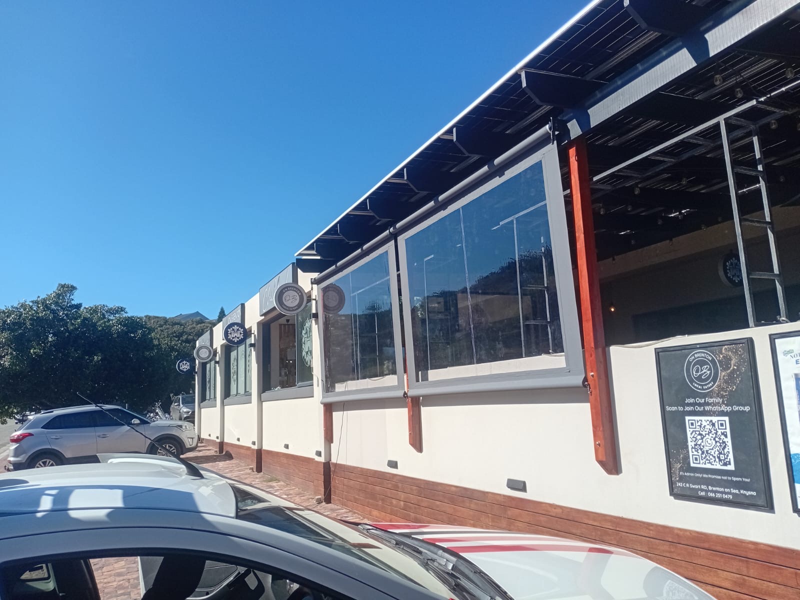 Outdoor Blinds clear PVC — commercial restaurant installation South Africa